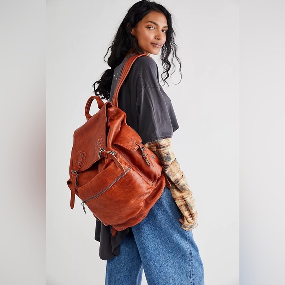 Free People x Old Trend Bryan Backpack Green NWT - Picture 3 of 17